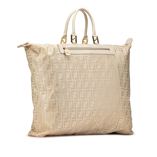 Beige Fendi Zucca Nylon Travel Bag