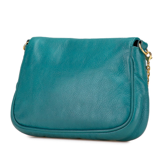 Blue Fendi Leather Fendista Pochette Crossbody