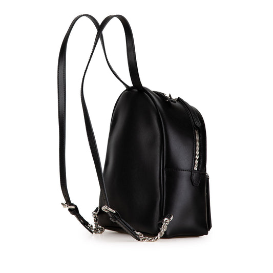 Black Fendi Mini By The Way Leather Ribbon Pearl Backpack