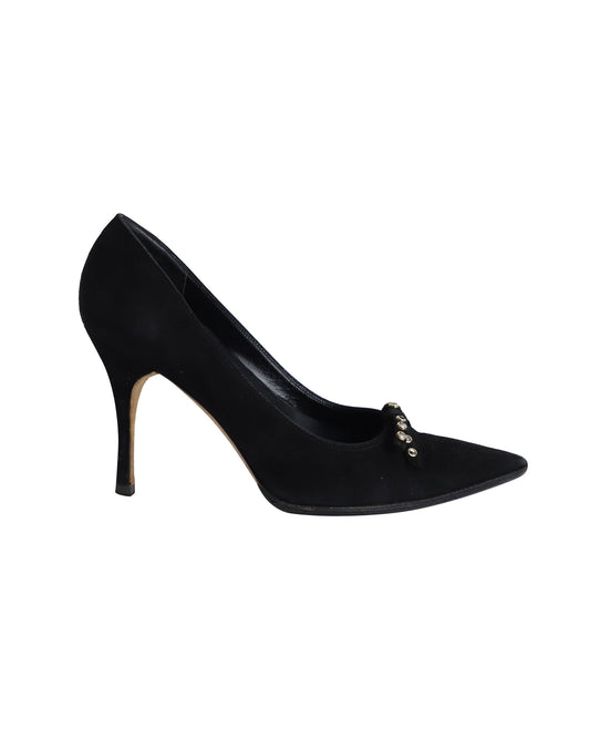 Gucci Pointed Court Shoes in Black Suede