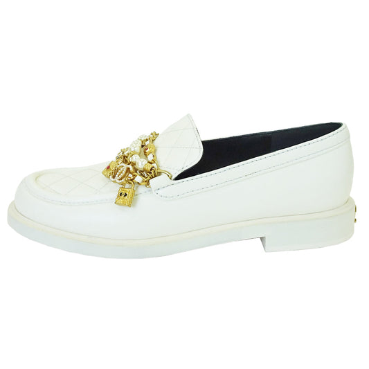CHANEL G38922 36.5 CC Logo Coco Mark  White Italian Appeal  Women Shoes