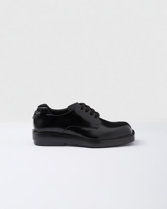 Brushed leather derby shoes