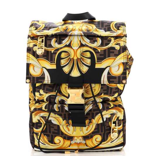 x Versace Fendace Fendiness Backpack Printed Zucca Nylon Medium