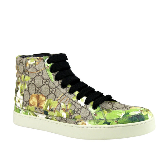 Gucci Men's Bloom Print Supreme GG  Canvas Hi Top Sneakers Shoes