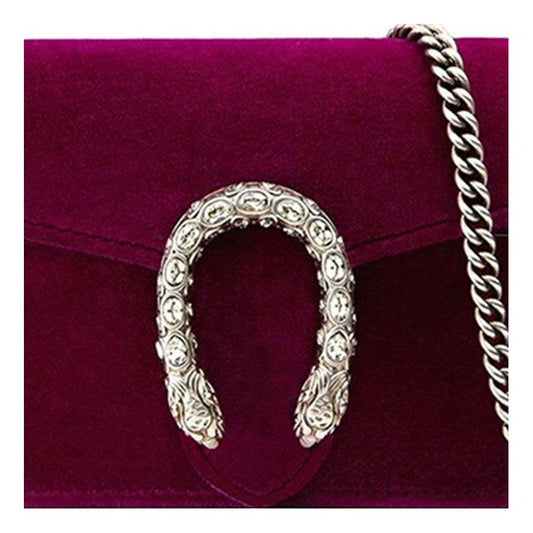 (WMNS) GUCCI Dionysus Tiger Head Velvet Chain Shoulder Messenger Bag Mini Red Classic