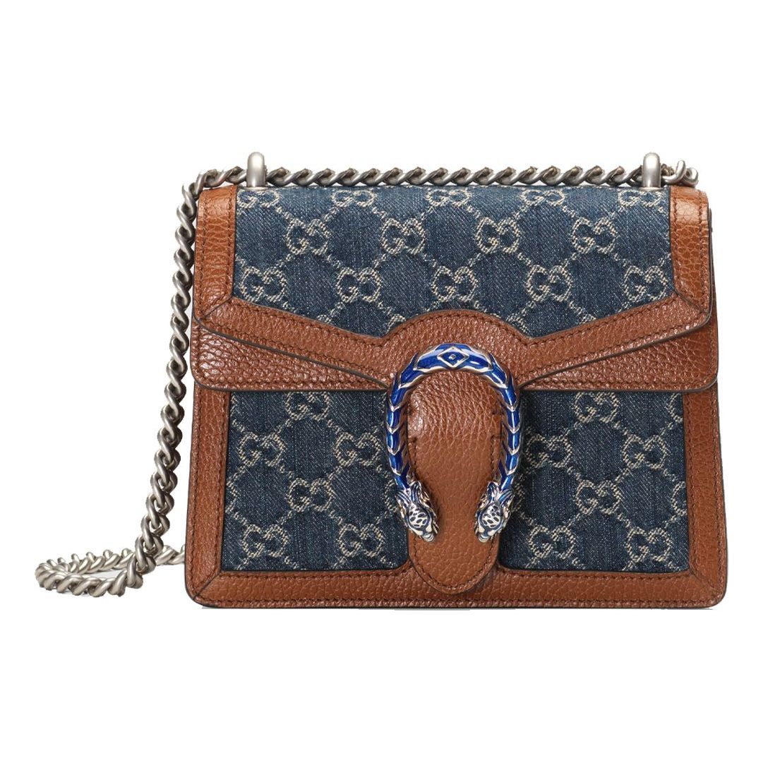 (WMNS) GUCCI Dionysus Single Shoulder Bag Mini Blue/Brown