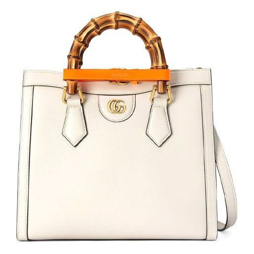 (WMNS) GUCCI Diana Series Tote Leather SingleShoulderMessengerHandholdBag SmallSize White