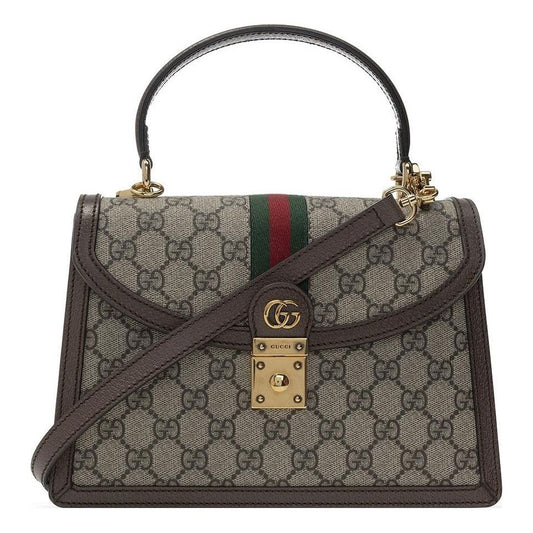 (WMNS) GUCCI Canvas Ophidia Series GG Single-Shoulder Bag Small Creamy/Brown